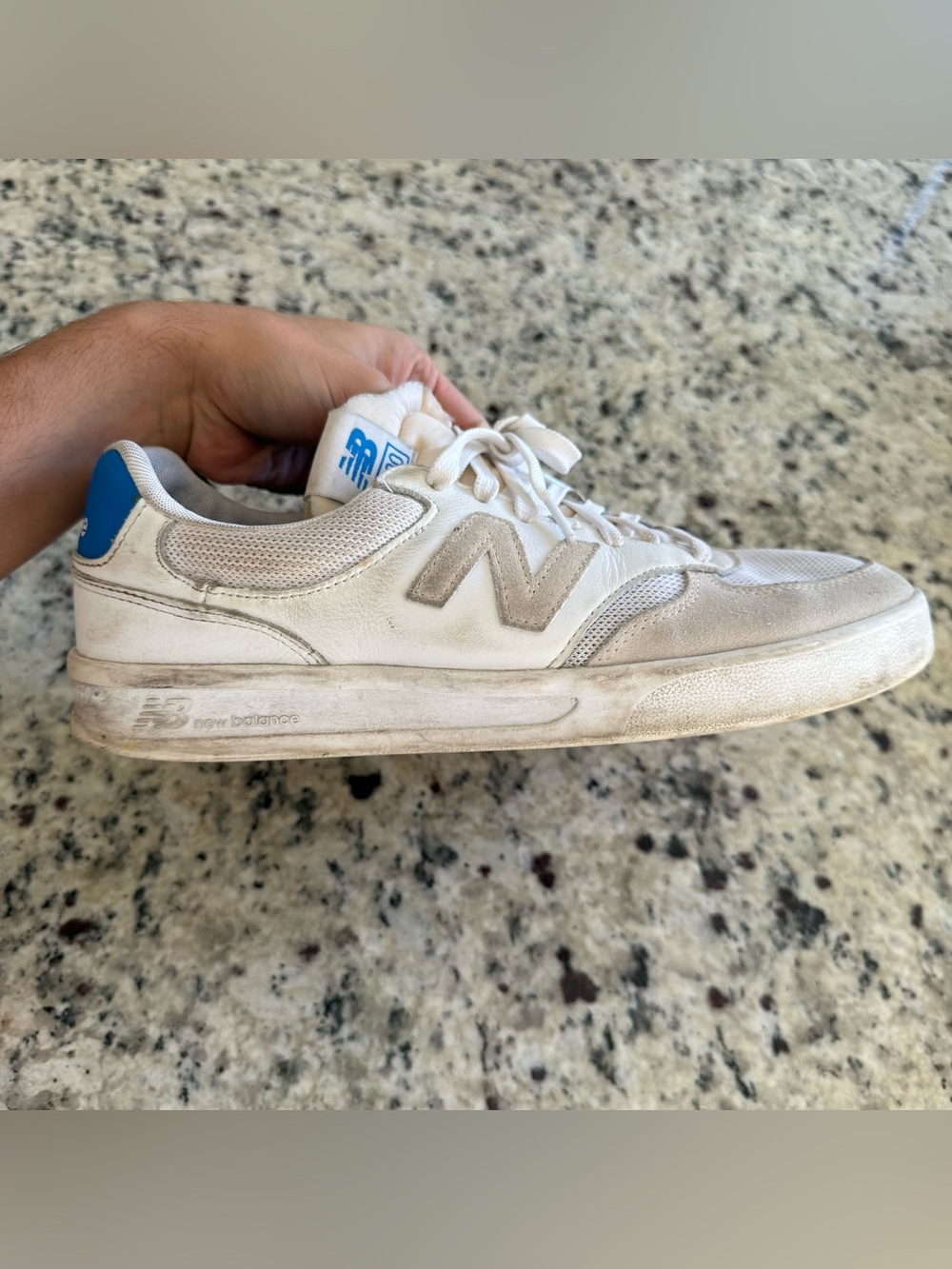 New Balance Men’s White and Light Gray Casual Sneakers